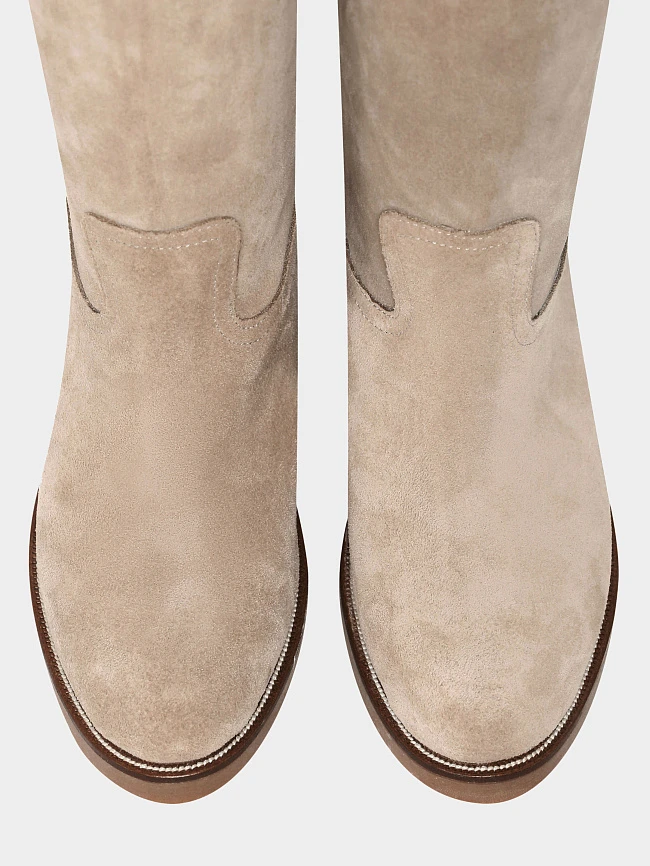 Полусапоги женские демисезонные, цвет бежевый, натуральный спилок 136568 | 5