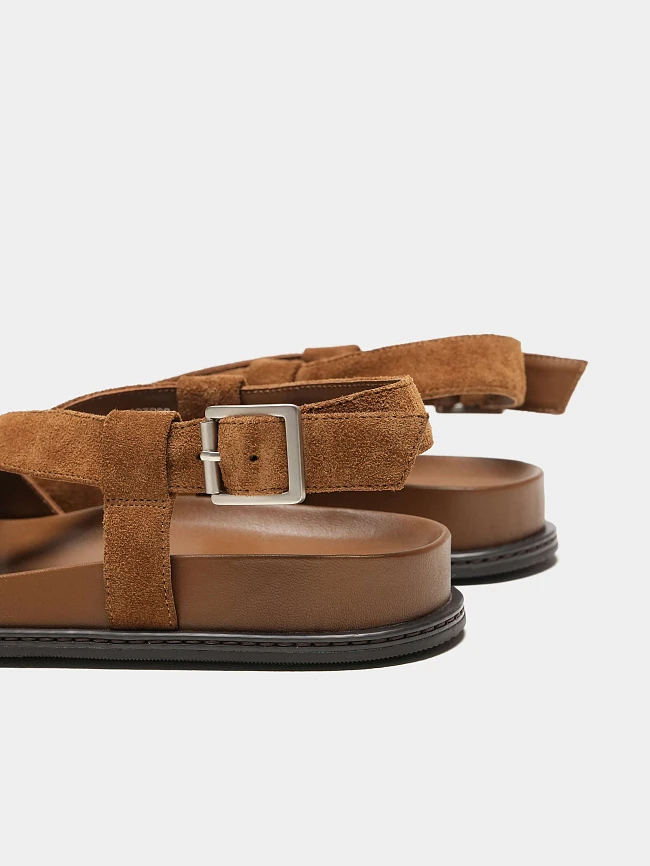 Сандалии женские летние, цвет бежевый, натуральный спилок 497602 | 5