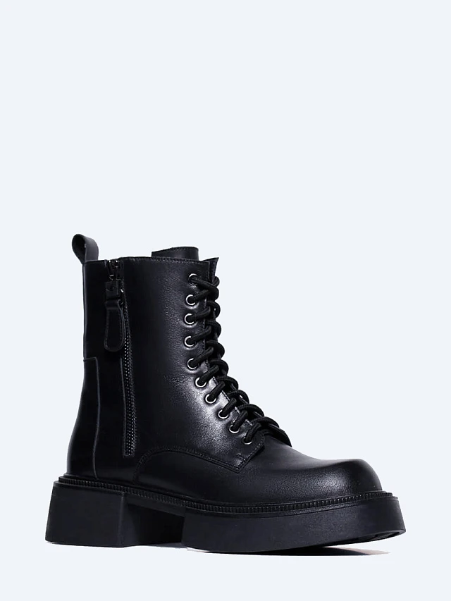 Ботинки женские демисезонные, цвет черный, натуральная кожа 1399361 | 1