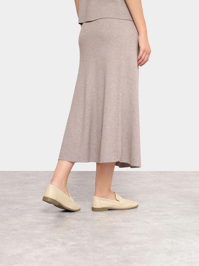 Лоферы женские всесезонные, цвет молочный, натуральная кожа 3630228 | 8