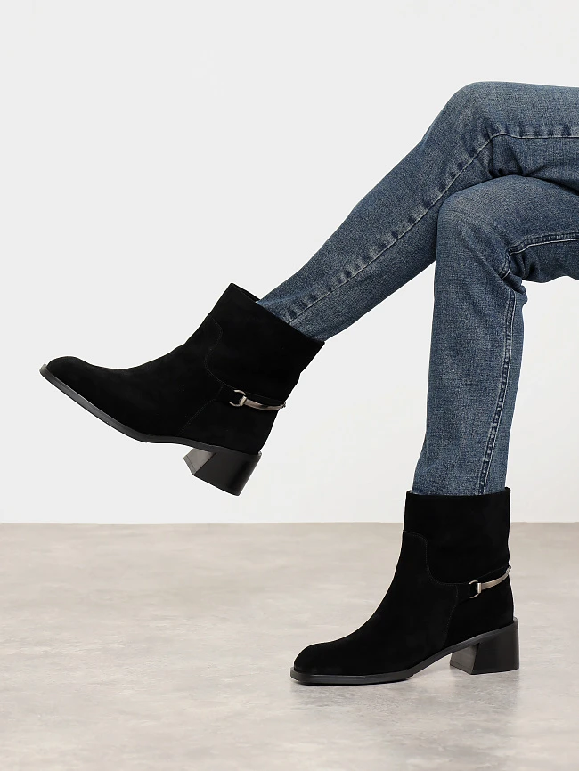 Полусапоги женские зимние, цвет черный, натуральный спилок 1494721M-2 | 7