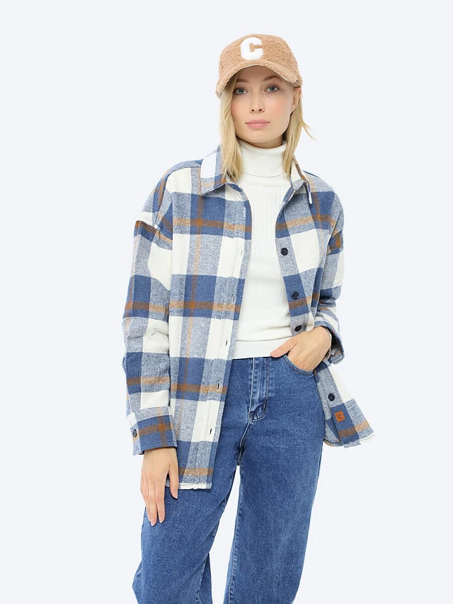 Рубашки EF801-05 женские цвет синий, 60% полиакрилонитрил, 20% полиэстер, 20% хлопок EF801-05        | 1