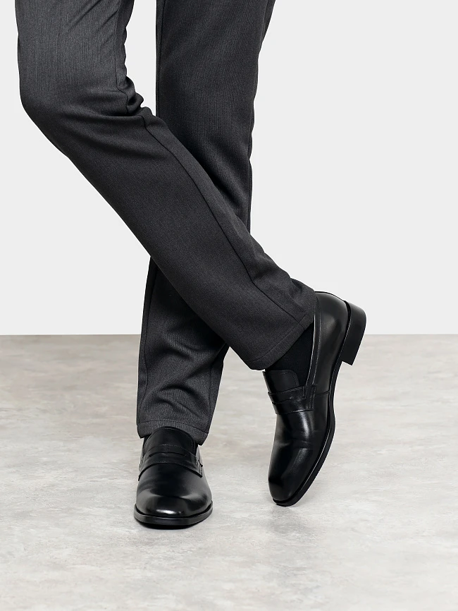 Лоферы мужские всесезонные, цвет черный, натуральная кожа M1022948 | 9