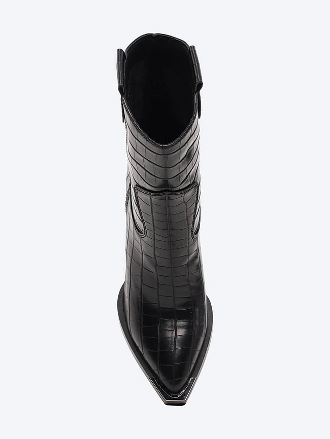 Полусапоги женские демисезонные, цвет черный, искусственная кожа 1848804 | 4