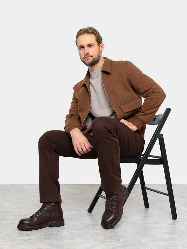 Ботинки мужские демисезонные, цвет коричневый, натуральный нубук/натуральная кожа M1781593 | 11