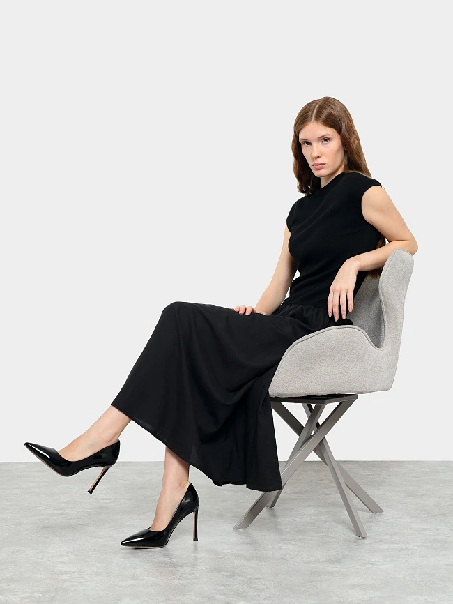 Туфли женские всесезонные, цвет черный, натуральная лаковая кожа 495978P | 11