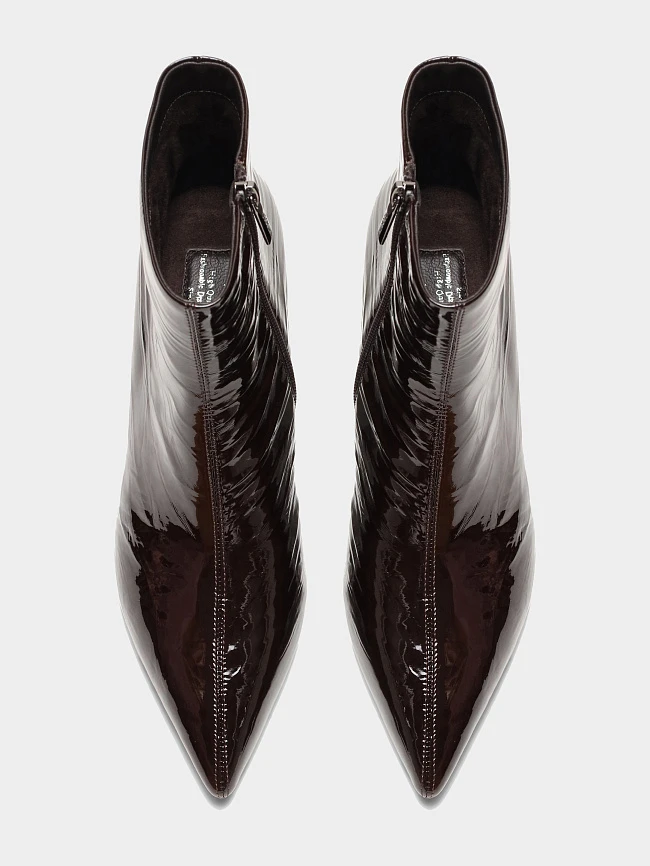 Ботильоны женские всесезонные, цвет бордовый, натуральная лаковая кожа 17VC426 | 5