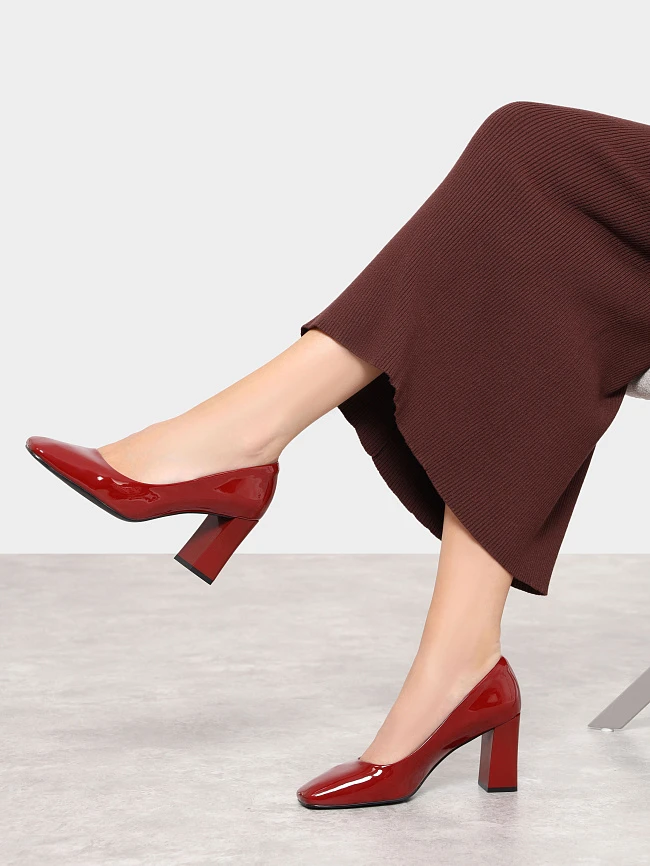 Туфли женские всесезонные, цвет бордовый, искусственная лаковая кожа 7210040 | 12