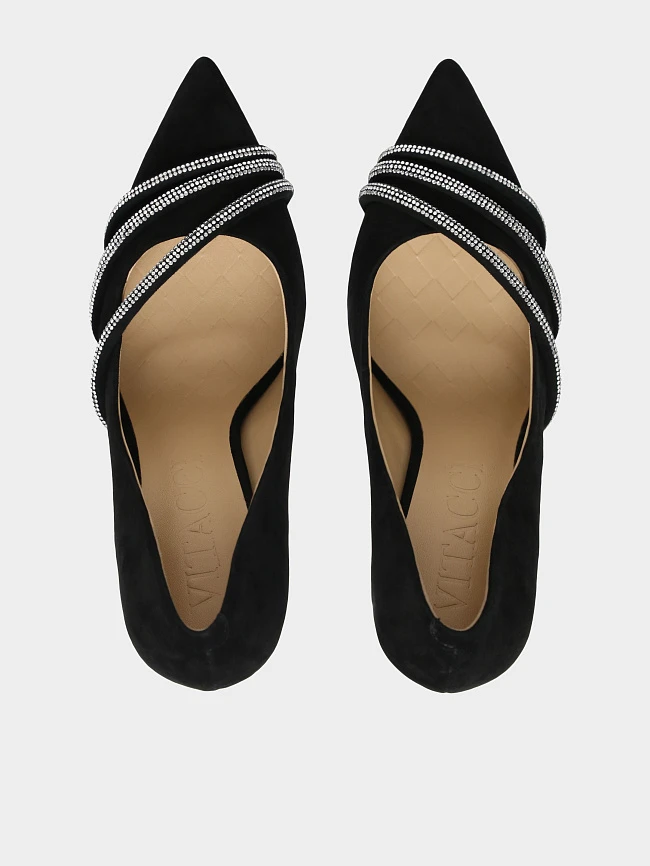 Туфли женские всесезонные, цвет черный, натуральный велюр 494858 | 5