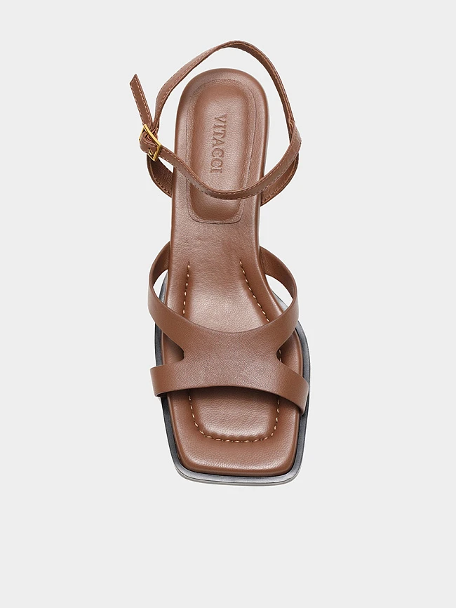 Босоножки женские летние, цвет коричневый, натуральная кожа 1731426 | 4