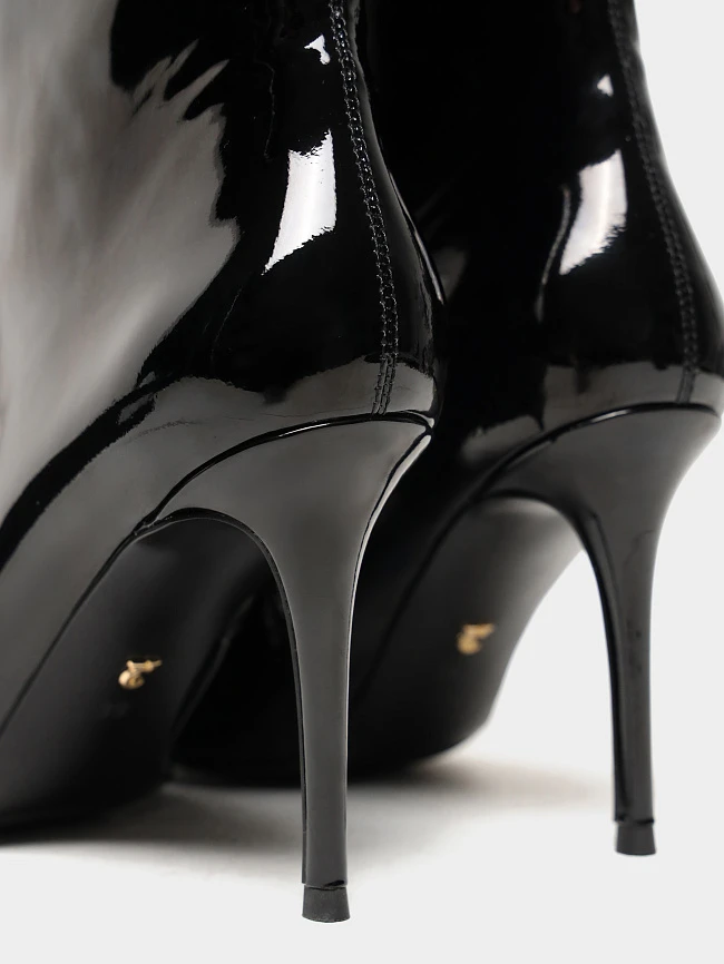 Полусапоги женские всесезонные, цвет черный, натуральная лаковая кожа 1494511 | 6