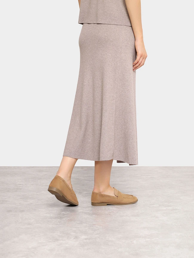 Лоферы женские всесезонные, цвет рыжий, натуральный велюр 3630230 | 8