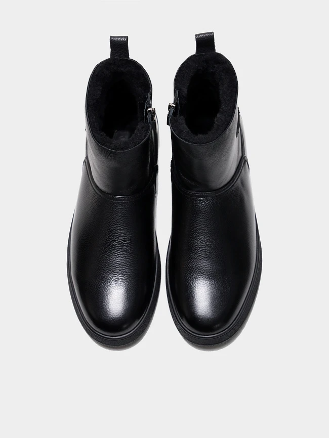 Полусапоги мужские зимние, цвет черный, натуральная кожа M254259M | 5