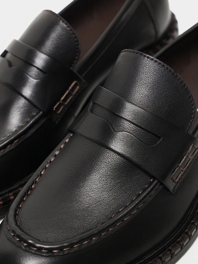 Лоферы женские всесезонные, цвет черный, натуральная кожа 1821519 | 6