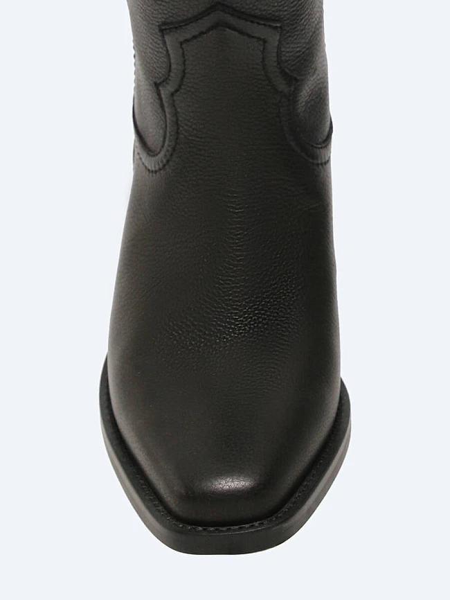 Сапоги женские демисезонные, цвет черный, натуральная кожа 1493848 | 4