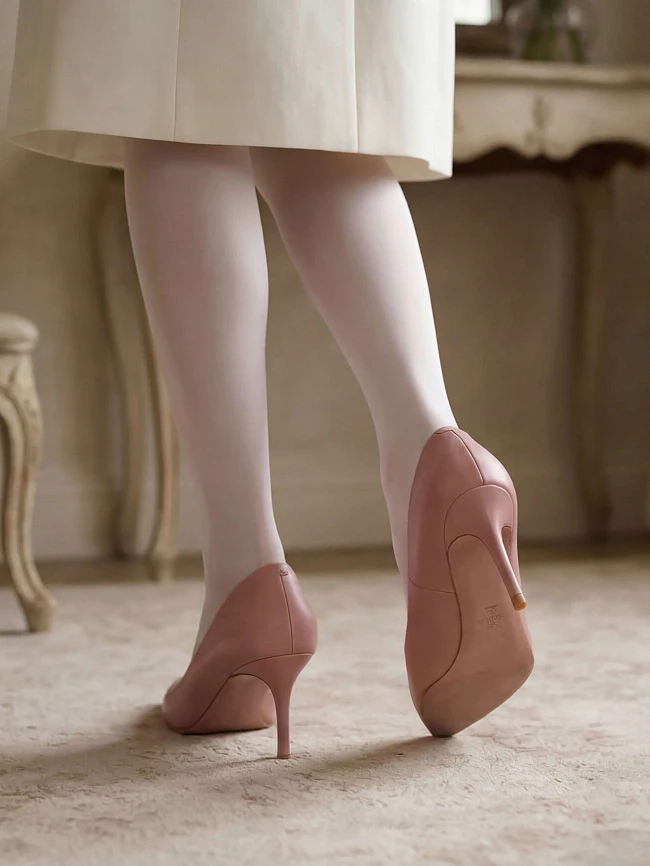 Туфли женские всесезонные, цвет пудровый, натуральная кожа 497498 | 8