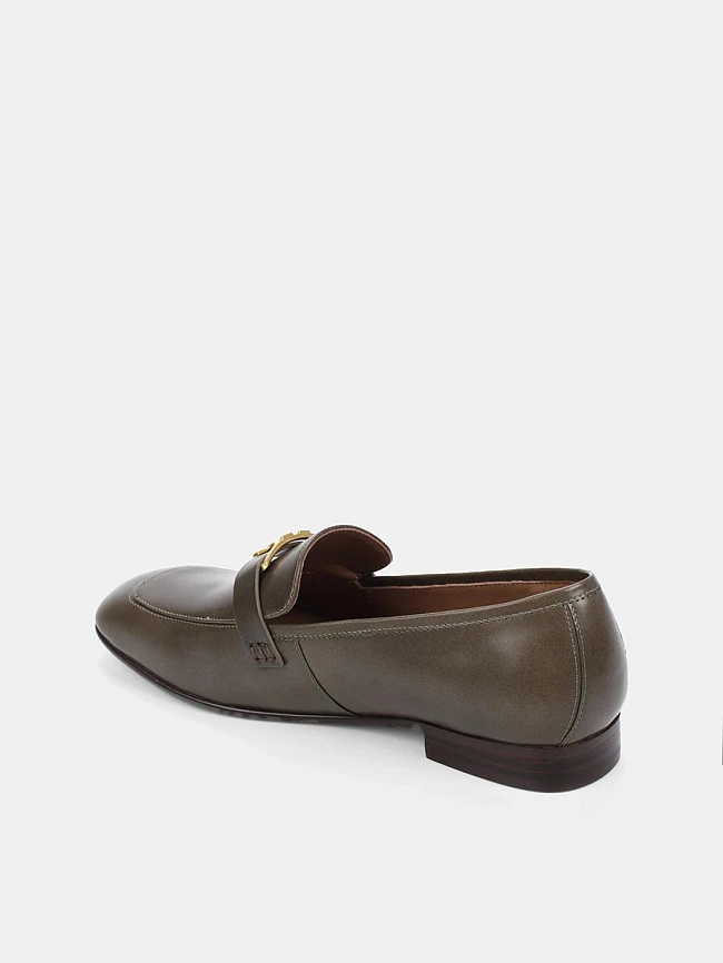 Лоферы женские всесезонные, цвет хаки, натуральная кожа 1494432 | 3