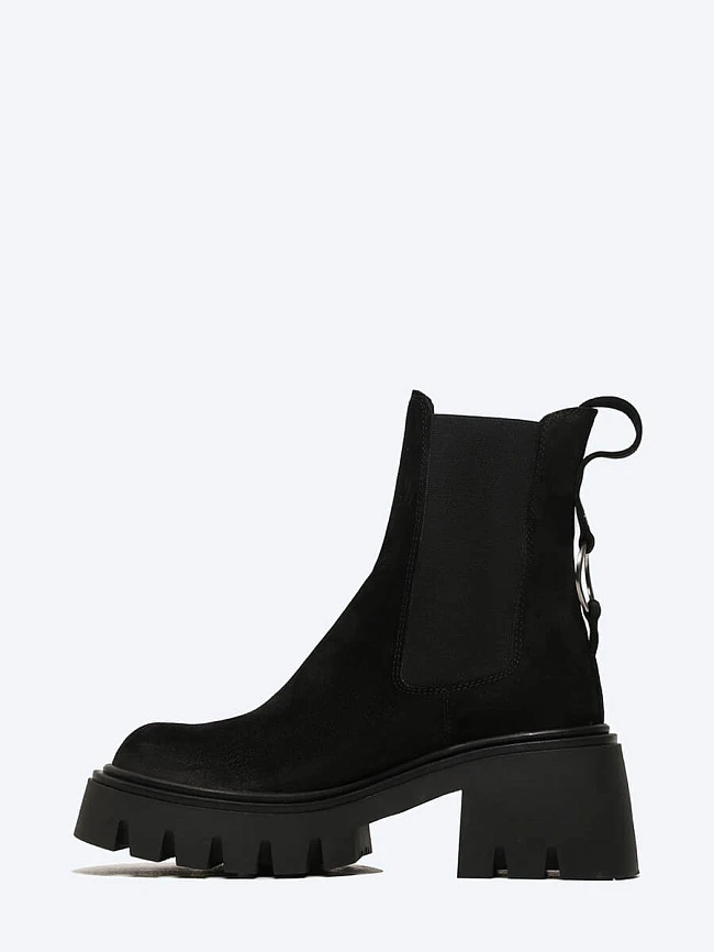 Полусапоги женские демисезонные, цвет черный, натуральный спилок 136886 | 4