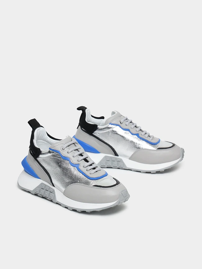 Кроссовки женские демисезонные, цвет серый, натуральная кожа 136591 | 3