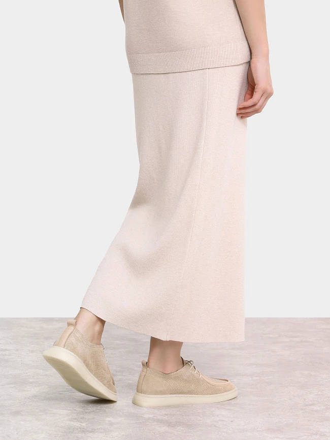 Полуботинки женские демисезонные, цвет бежевый, натуральный спилок 136475 | 9