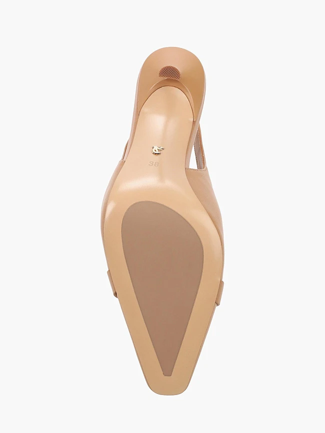 Туфли женские летние, цвет бежевый, натуральная кожа 1494427 | 5