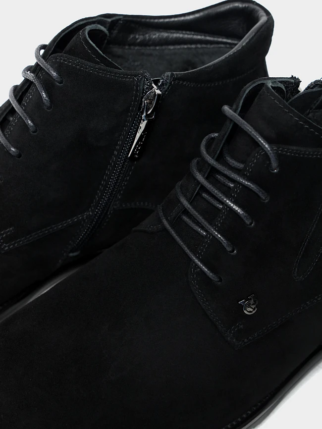 Ботинки мужские демисезонные, цвет черный, натуральный велюр M1023024 | 6