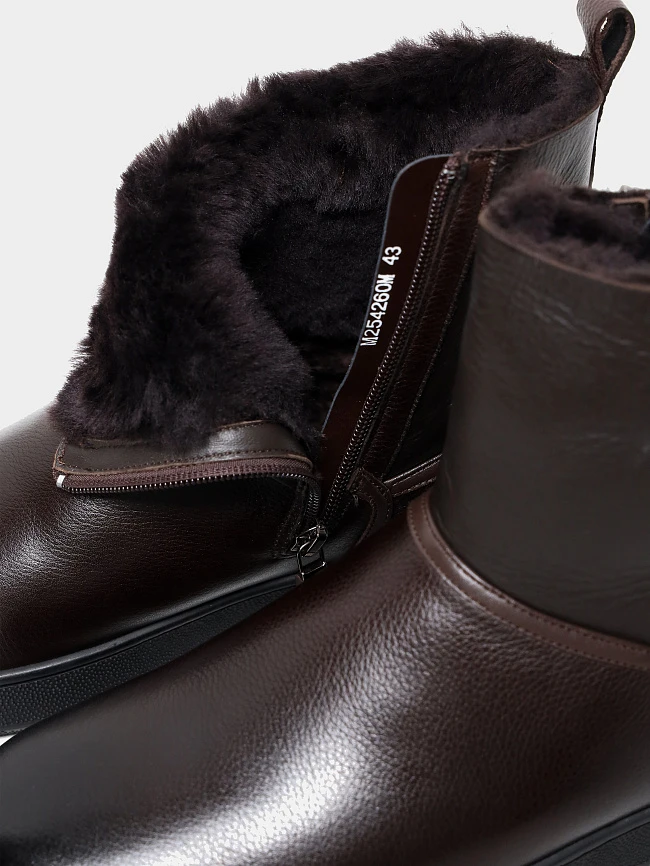 Полусапоги мужские зимние, цвет коричневый, натуральная кожа M254260M | 6