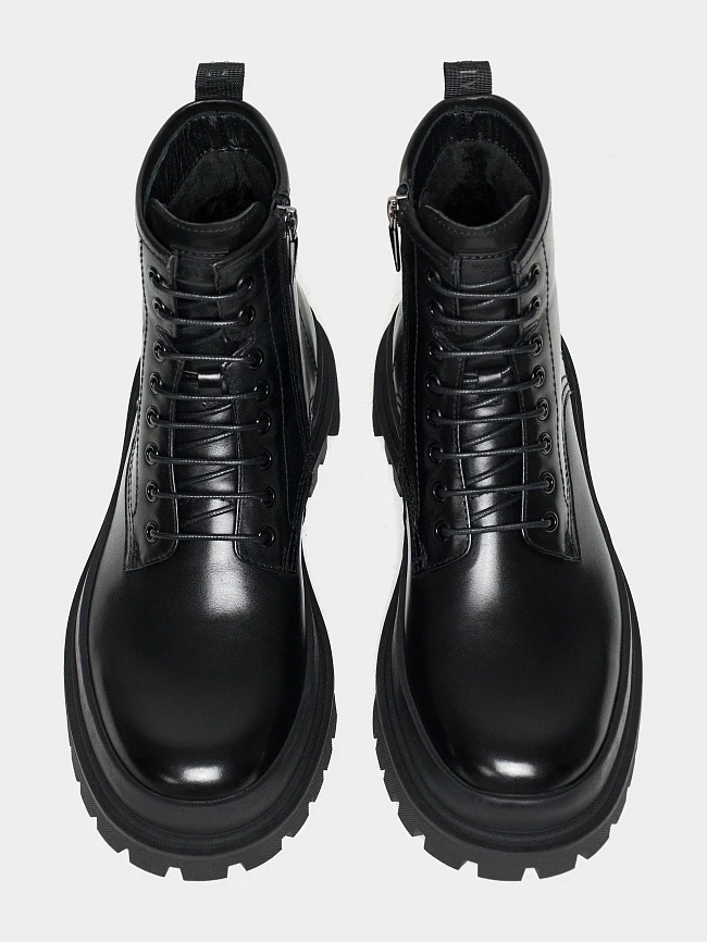 Ботинки мужские демисезонные, цвет черный, натуральная кожа M1023016 | 5