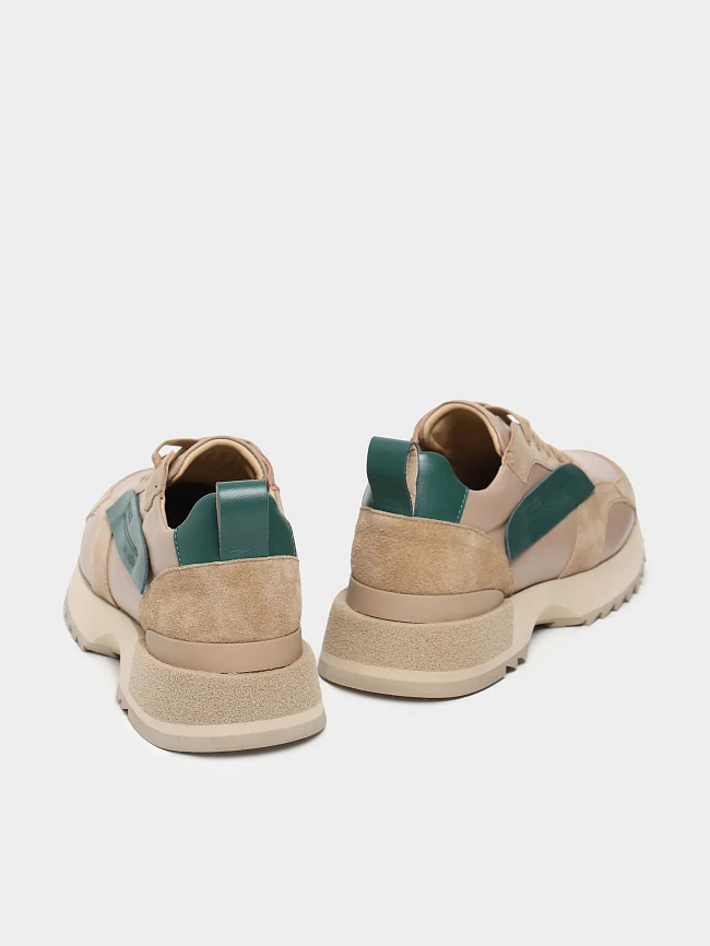 Кроссовки женские демисезонные, цвет бежевый, натуральная кожа/натуральный спилок 1013398 | 4