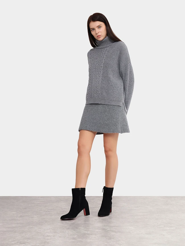 Полусапоги женские демисезонные, цвет черный, натуральный велюр 495611 | 11