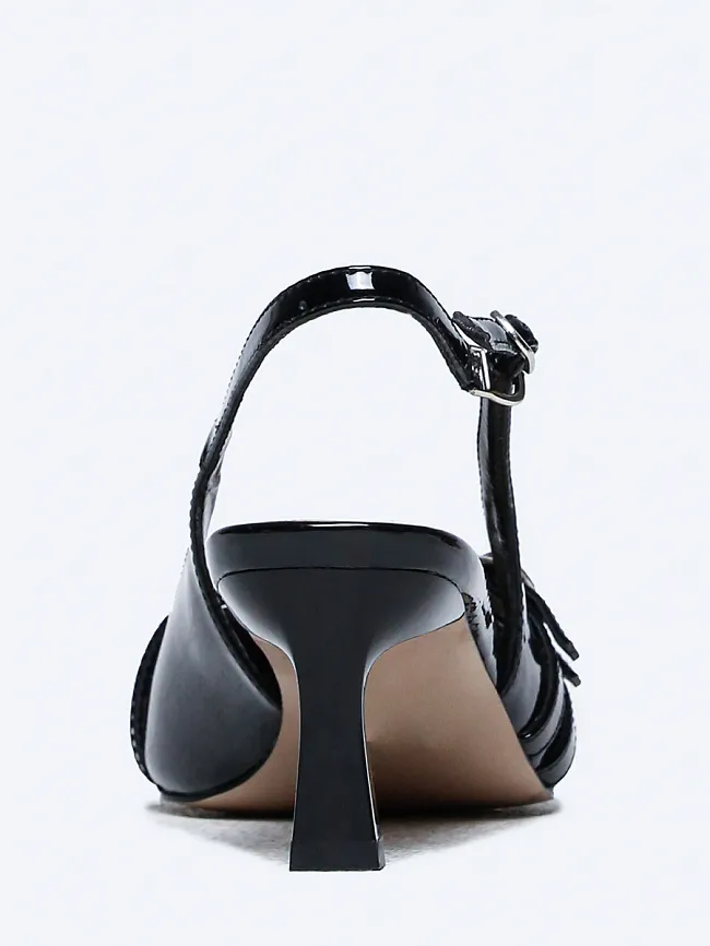 Туфли женские летние, цвет черный, искусственная лаковая кожа 2680030-1 | 5