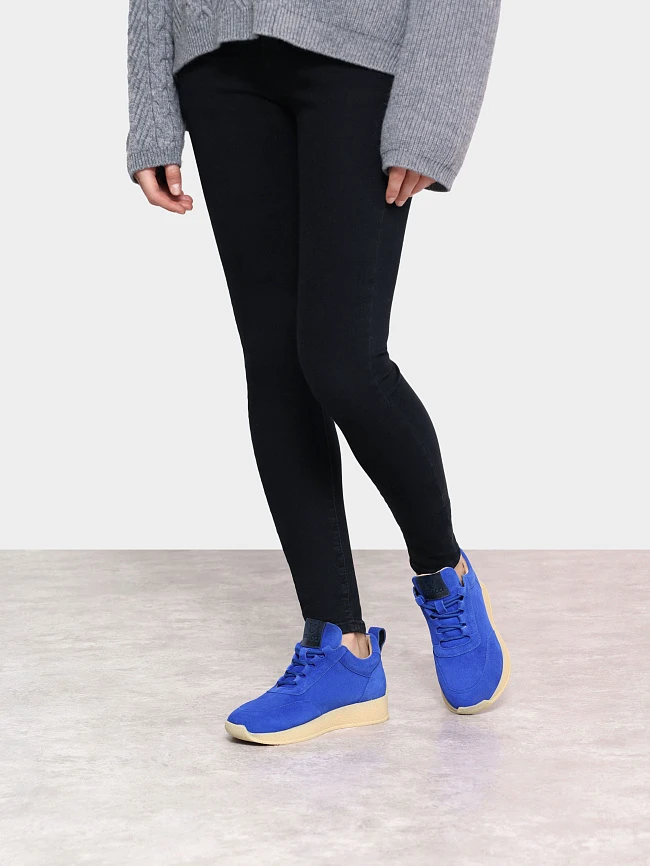 Кроссовки женские демисезонные, цвет синий, натуральный спилок 1780001 | 8