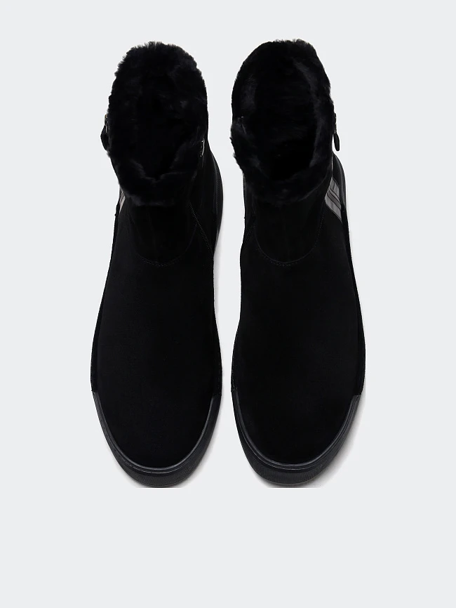 Полусапоги мужские зимние, цвет черный, натуральный спилок M1782122M | 5