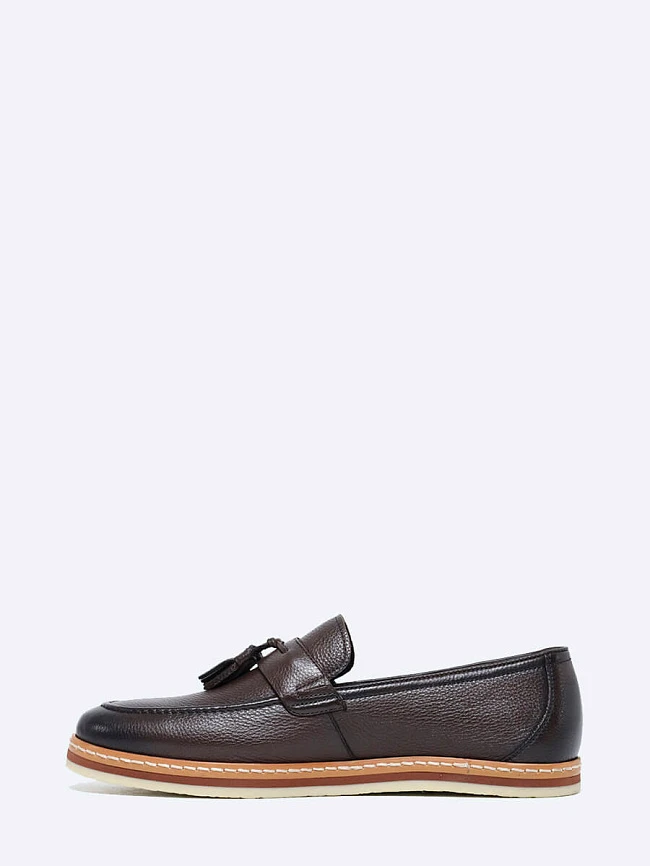 Лоферы мужские всесезонные, цвет коричневый, натуральная кожа M1781803 | 3