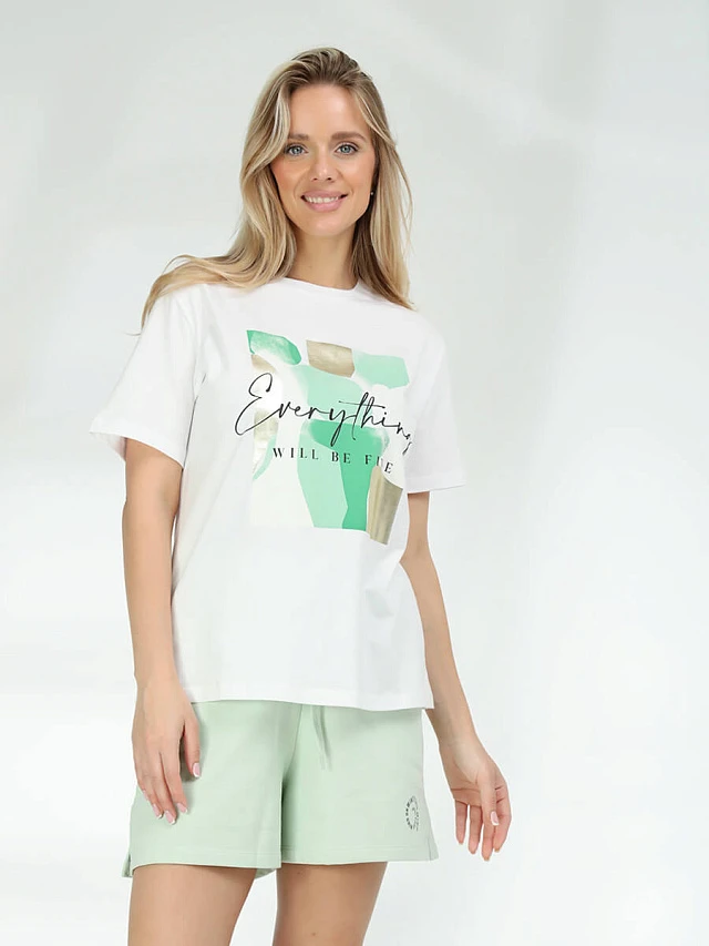 Костюм спортивный (футболка+шорты) женские всесезонные TEset05-19 | 1