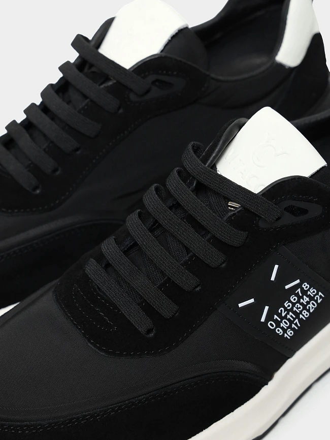 Кроссовки мужские демисезонные, цвет черный, натуральный спилок/текстиль/натуральная кожа M03103 | 7