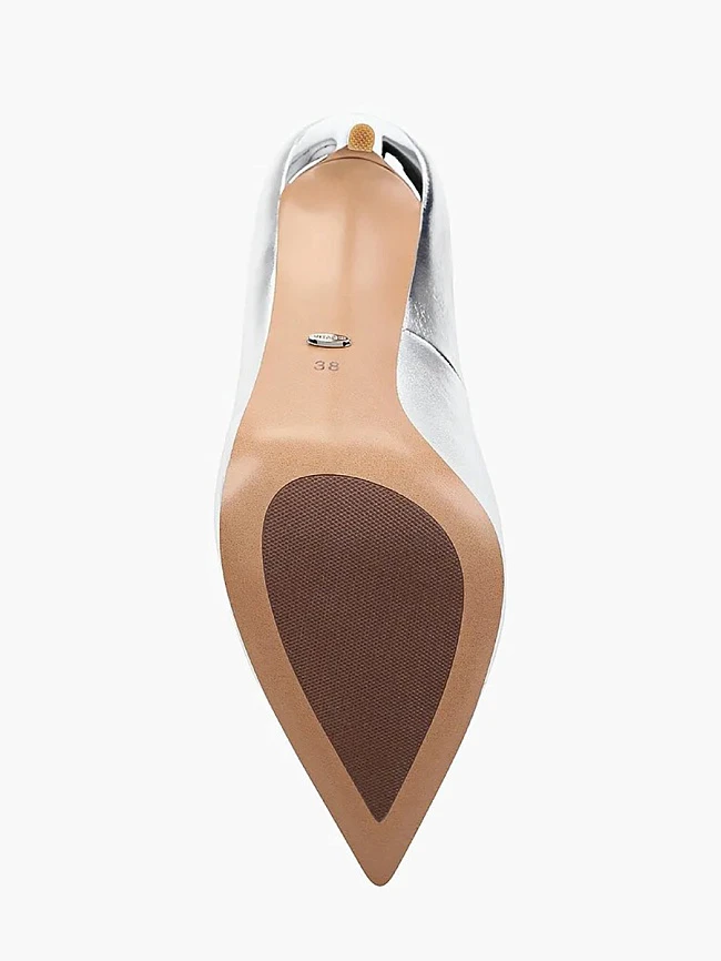 Туфли женские всесезонные, цвет серебряный, натуральная кожа 496266 | 5