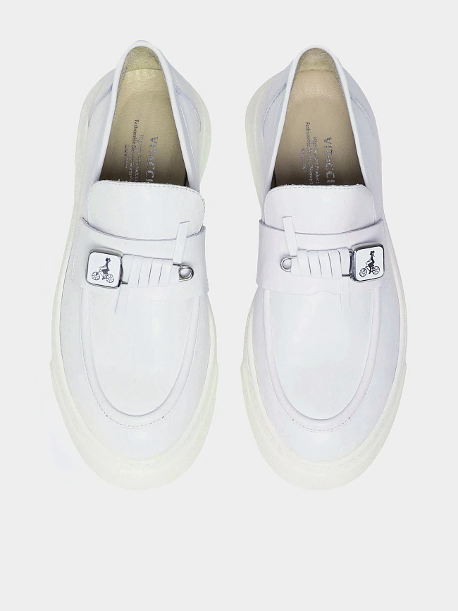 Лоферы женские всесезонные, цвет белый, натуральная кожа 136453 | 5