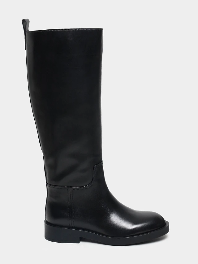 Сапоги женские демисезонные, цвет черный, натуральная кожа 1821121 | 1