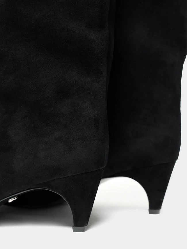 Сапоги женские демисезонные, цвет черный, натуральный велюр 497215 | 6