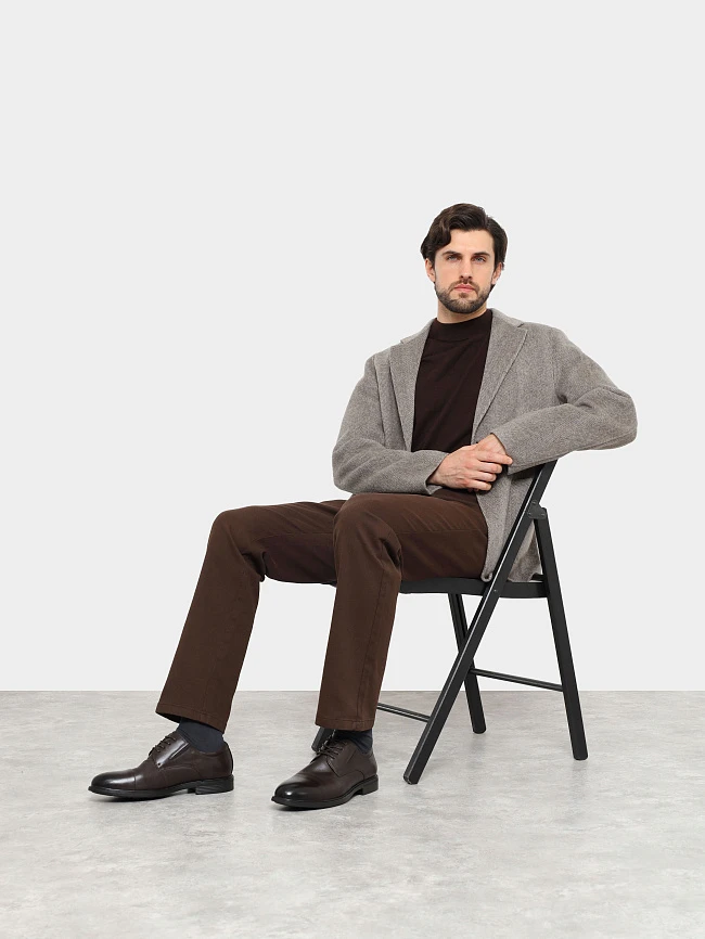 Полуботинки мужские демисезонные, цвет коричневый, натуральная кожа M24VC081 | 11