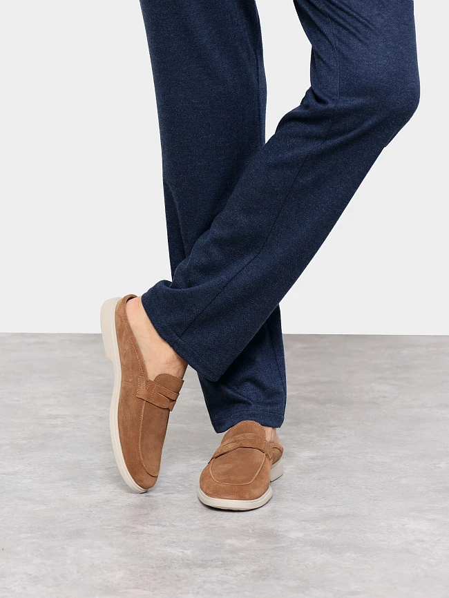 Сабо мужские летние, цвет бежевый, натуральный спилок M801339 | 7