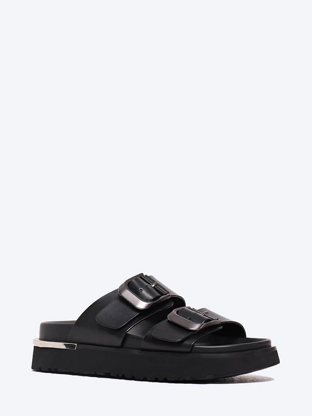 Сабо женские летние, цвет черный, натуральная кожа 641955 | 1