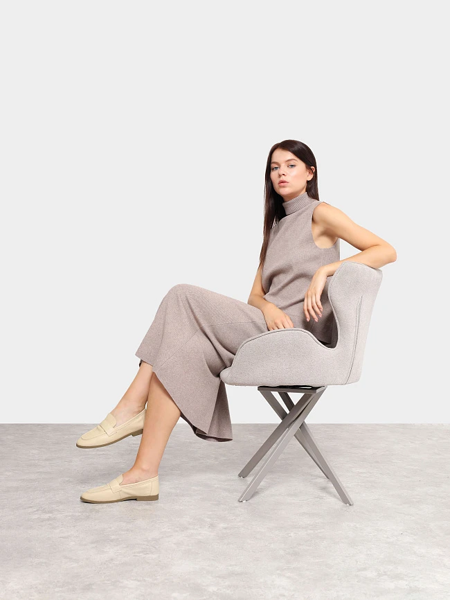 Лоферы женские всесезонные, цвет молочный, натуральная кожа 3630228 | 11