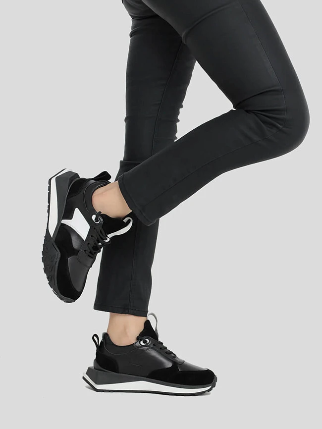 Кроссовки женские демисезонные, цвет черный, натуральная кожа 1221288 | 8