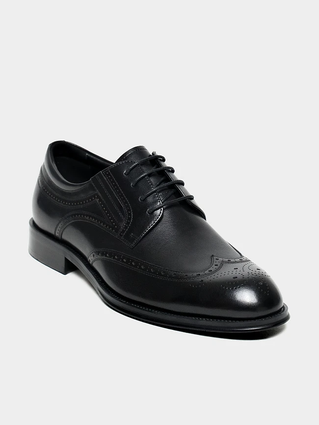 Полуботинки мужские всесезонные, цвет черный, натуральная кожа M1023127 | 2