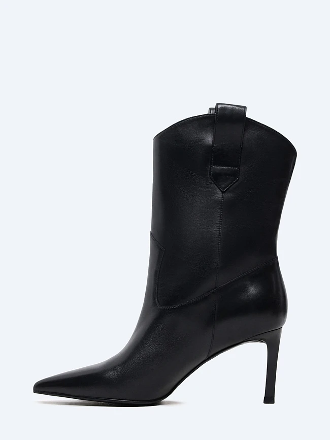 Полусапоги женские демисезонные, цвет черный, натуральная кожа 1730805 | 3