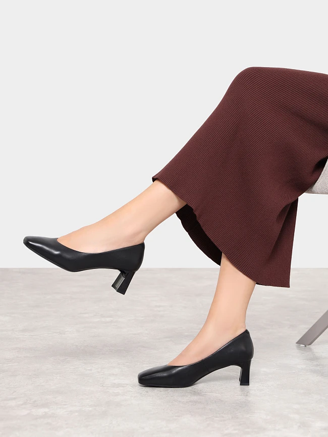 Туфли женские всесезонные, цвет черный, натуральная кожа 7210264 | 12