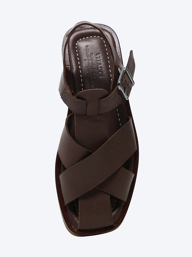 Сандалии женские летние, цвет коричневый, натуральная кожа 1221431 | 4