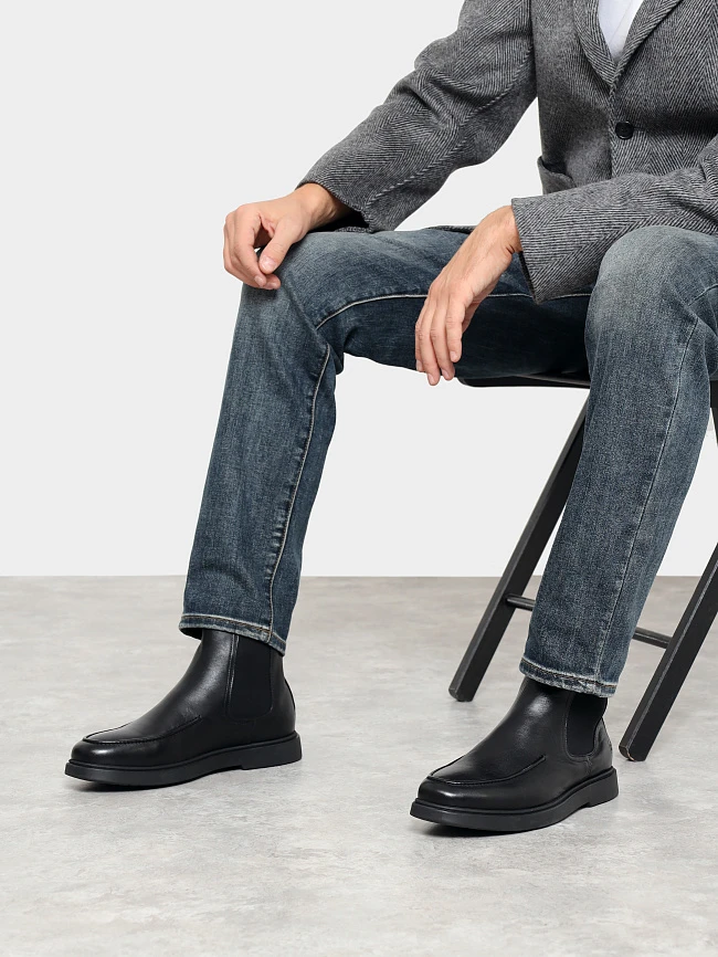 Ботинки мужские демисезонные, цвет черный, натуральная кожа M801240 | 10